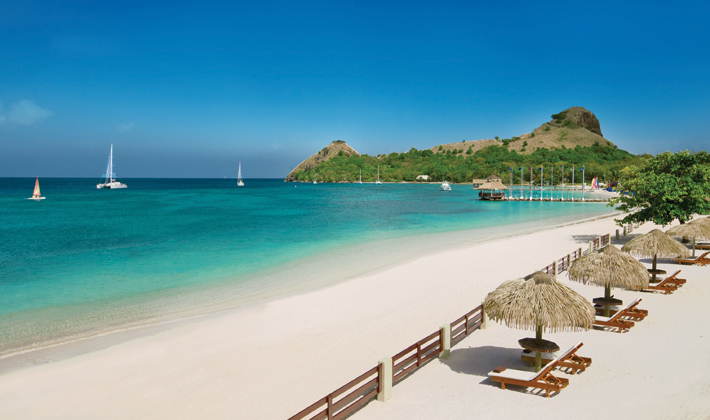Pigeon Island and beach