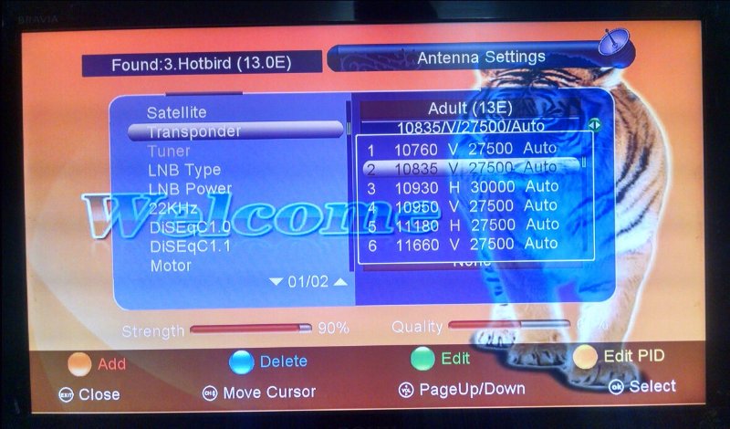 ***** Transponders of HotBird
