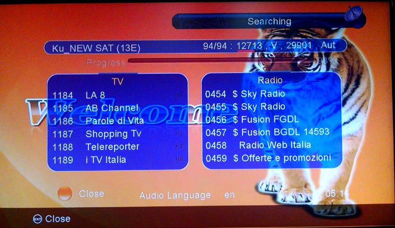 Blind Scan of HotBird now at 9:30 pm