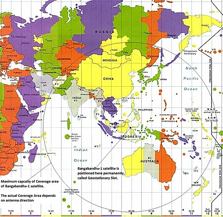 Bangabandhu Satellite-1 position and its coverage area